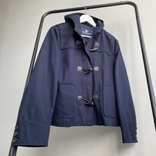 Aquascutum London Women’s Navy Blue Short Duffel Coat Cotton / Linen Size XS/S