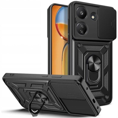 FÜR XIAOMI REDMI 13C - SLIDE Tasche Hülle Handy Etui Back Case Schutz SCHWARZ