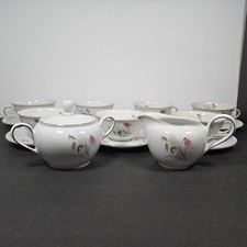 Vtg 16p Royal Duchess Bavaria China Mountain Bell Tea Set Cups Saucers Pot