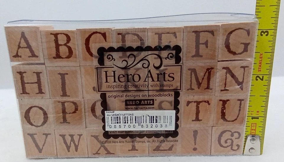 Алфавит резиновый штамп герой искусства набор деревянное крепление для скрапбукинга наследие буквы 2008 - Изображение 4 из 4