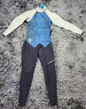 Vintage 90's O'Neill Smoothie Wetsuit Womens Med Black Blue Surf Logo Snake Skin