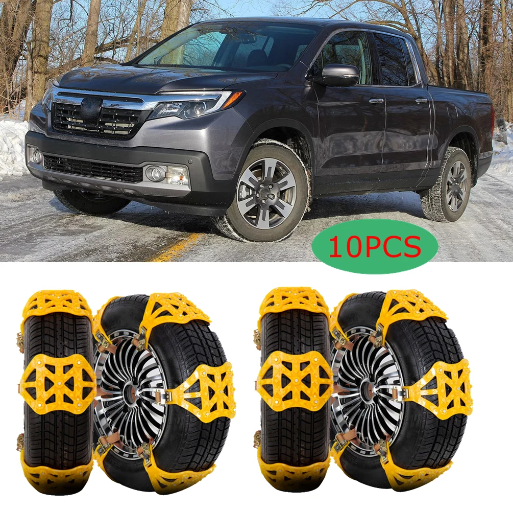 For Honda Ridgeline 10 PCS Car Snow Chains Tire Adjustable Anti Slip Anti-Skid