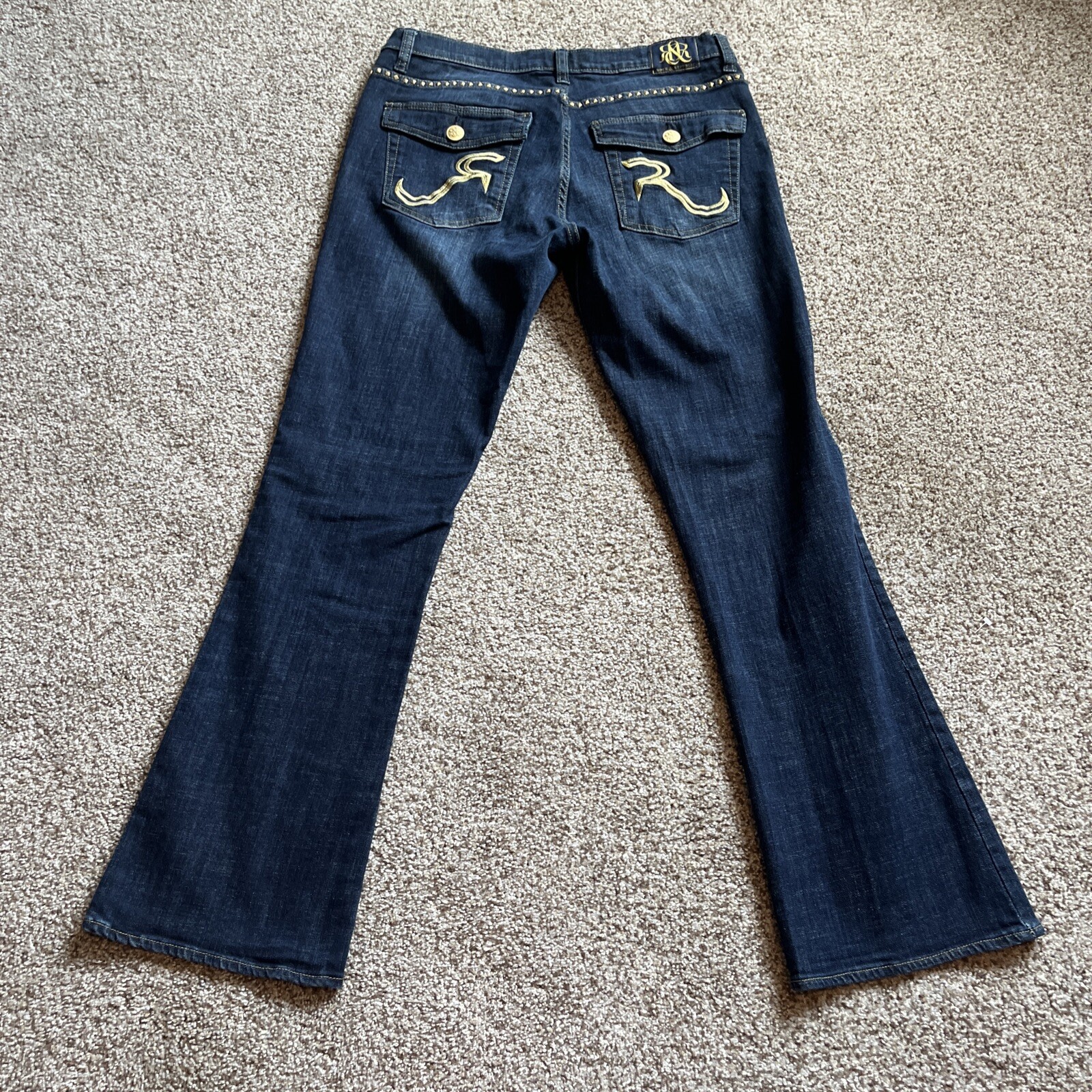 Rock Republic Kasandra Jeans Women's Size 16 Metal Studs Flap Pockets 34 X 31 - View 13