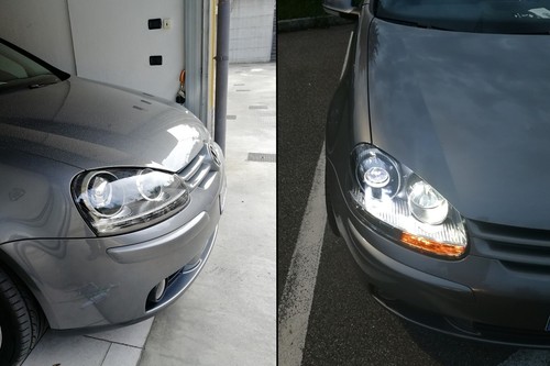 Fari per VW Golf 5 V 03-07 Jetta 05-10 GTI R32 Xenon Look Cromato - Afbeelding 7 van 12