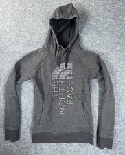 The North Face Sweatshirt Women s XS Gray Logo Mockneck Hoodie Long Sleeve