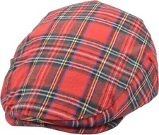 Men Scottish Tartan Flat Cap Premium Wool Blend Casual water-resistant