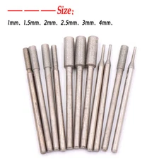 600/1200 Grit Diamond Burr Grinding Polishing Drill Bit 1mm - 4mm Dia For Jade