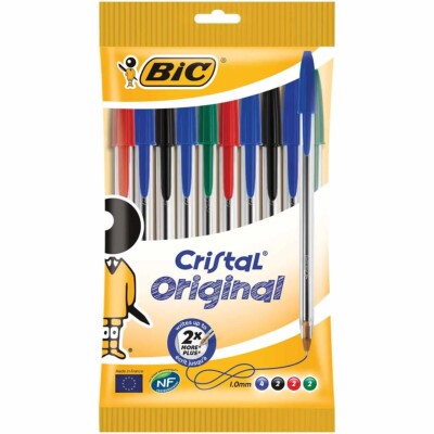BIC Cristal Original Kugelschreiber, Every-Day Biro Stifte, Feine Spitze (1,0 mm), 