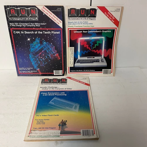 January 1984 Premier Issue RUN Commodore 64 & VIC-20 Magazine (+ Issues #2 & 3)