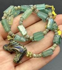 Unique lovely Rare Ancient Roman glass beads necklace 300 BC