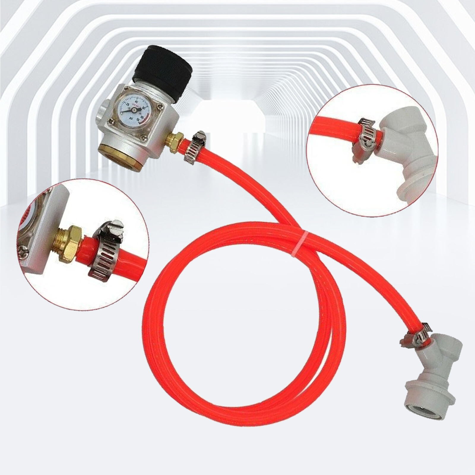 CO2 Mini Gas Regulator CO2 Charger Pressure Meter Homebrew Tool With Ball Loc4