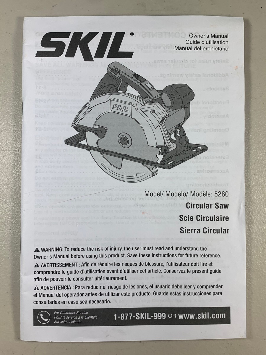 MANUAL ONLY for Skil 5280 Circular Saw