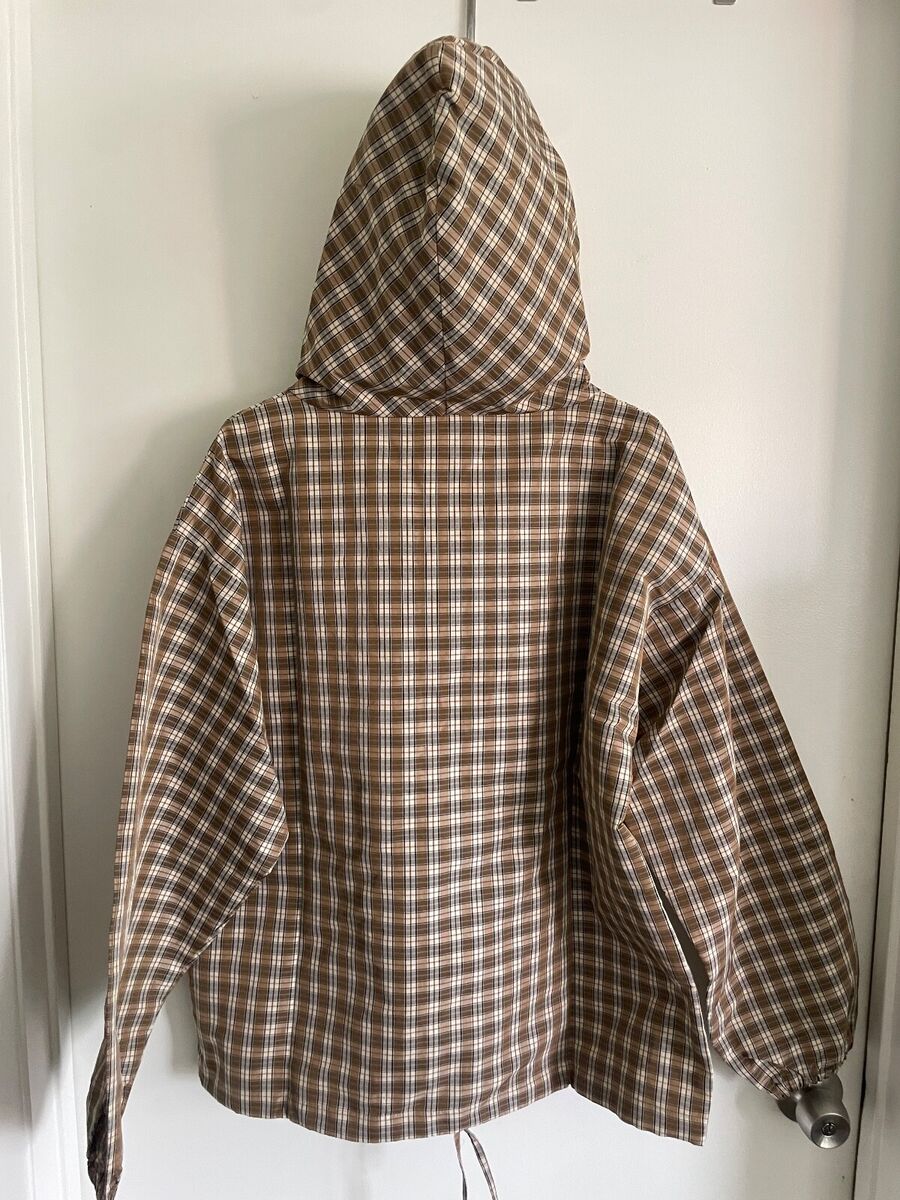NEW UMBRO SLAM JAM PENALTY CULTURE plaid beige masked hoodie NEW UMBRO SLAM JAM PENALTY CULTURE plaid beige masked hoodie