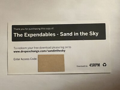 The Expendables - Sand In The Sky Album Free Digital Download Card