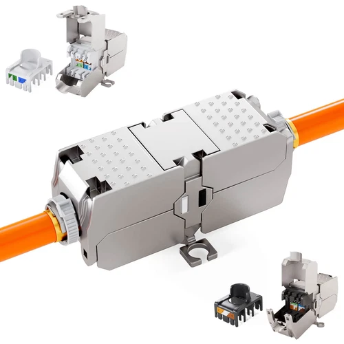 Netzwerk Kabel Verbinder Cat6a 10Gbit Kupplung Verlängerung werkzeuglos LAN LSA 