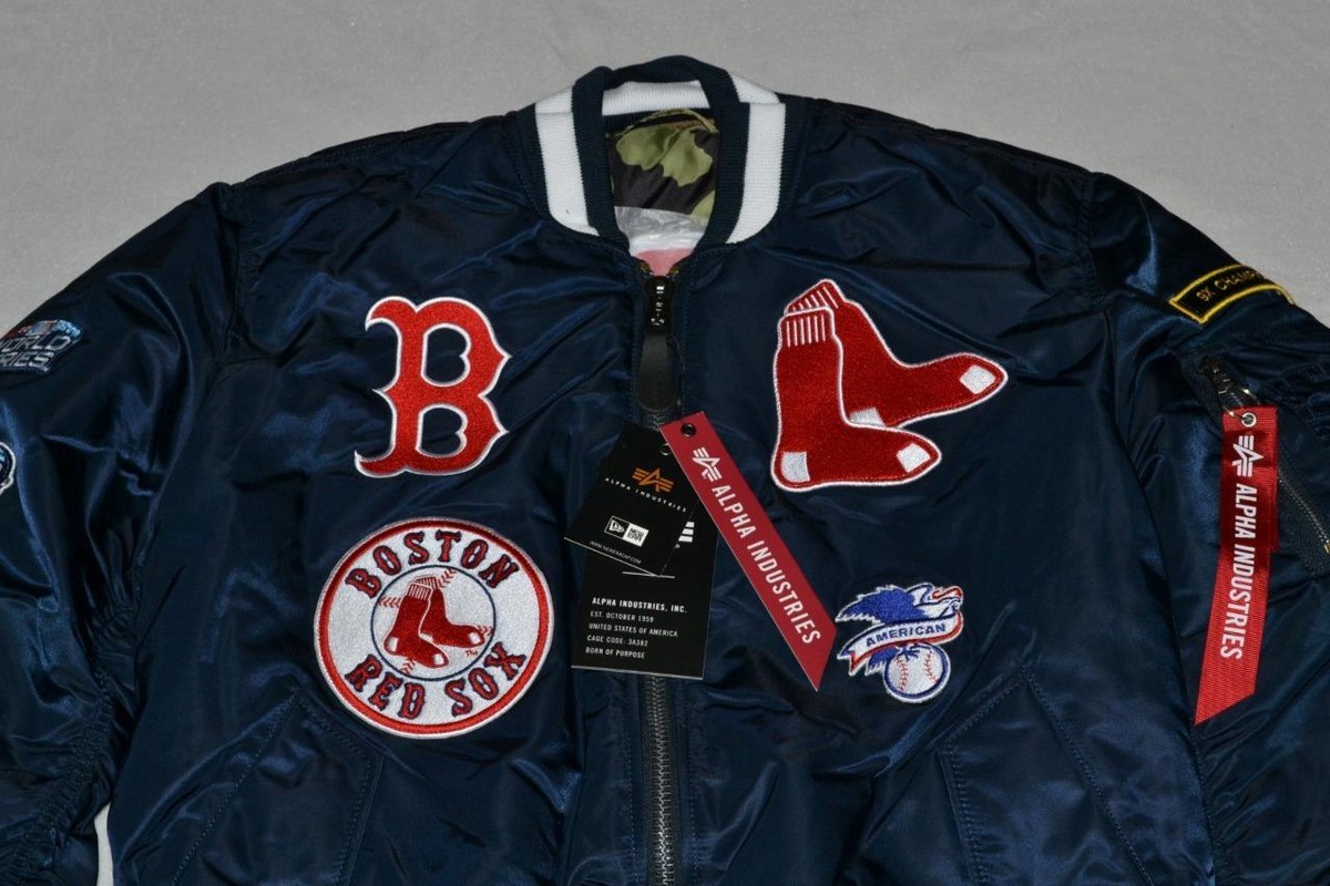 AUTHENTIC ALPHA INDUSTRIES NEW ERA MLB BOSTON RED SOX MA-1