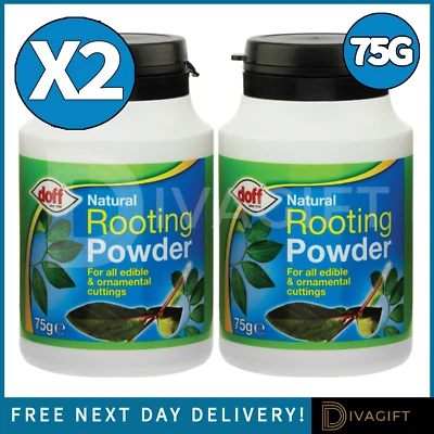 2 x NATURAL ROOTING POWDER 75G FOR PLANTS EDIBLE ORNAMENTAL CUTTINGS DOFF STRONG