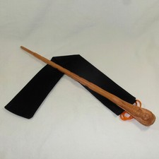 16" Hand Carved Mahogany Wood DE Snake Magic Wand Wizard Cosplay w/ Velvet Bag