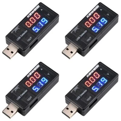 JINSHINING 4PCS USB Power Meter USB Current Meter 3-9V 0-5A Voltage Tester Multimeter LC...