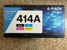 4 Pack 414A Toner with CHIP Cartridge 414A Replacement for HP 414A Compatible