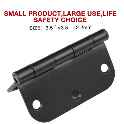18 Pack Matte Black Door Hinges 3.5 x 3.5 Inch Interior 3 1/2 Inch Door Hinge... - Picture 2 of 8