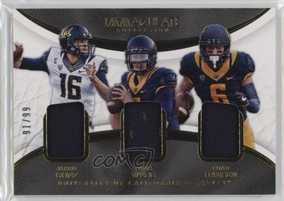 2017 Immaculate Collegiate Trios 91/99 Jared Goff Davis Webb #6 Rookie RC n8a