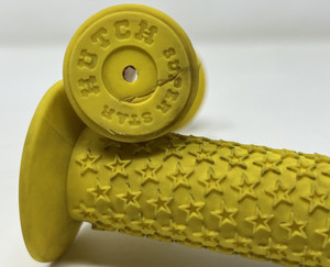 1980's HUTCH Super Star BMX Bike Grips Old School Trick Frame Vintage Yellow 80s