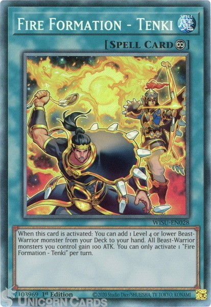 WISU-EN028 Fire Formation - Tenki :: Collector's Rare 1st Edition Mint YuGiOh Ca