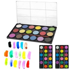 2 Watercolor Paint Palette Brush Set 18 Color Artist Painting Art Supplies Kids