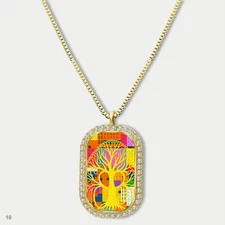 New Colorful Tree of Life Pendant Necklace Chain Photo Dog Tag Chain Gift Design