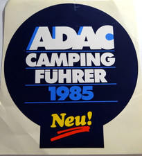 Werbe-Aufkleber ADAC Campingführer 1985 Oldtimer Wohnmobil Caravan Automobilclub