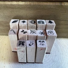 Rubber Stamp 1/2  Christmas Mixed Accent Lot