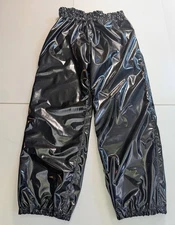 Enamel fabric boxing trunks (with enamel lining) Black/Black (Men's 4L size) PVC