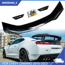 FOR CHEVY CAMARO 2016-2023 ZL1 1LE STYLE BIG REAR TRUNK SPOILER WING GLOSS BLACK