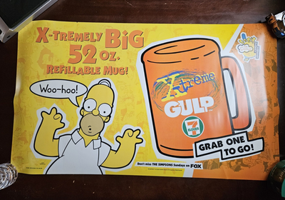 Simpsons 7-11 Translite Sign 2000 Homer X-Treme Gulp Eleven Promo