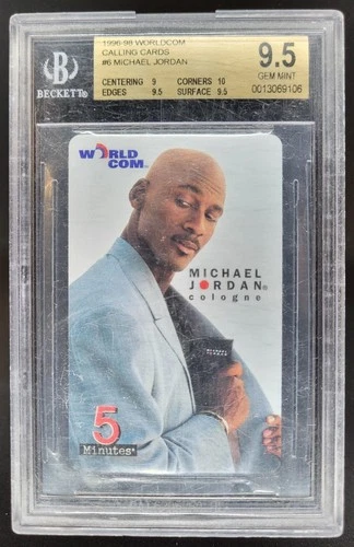 1996-98 Worldcom Calling Cards Michael Jordan #6 BGS 9.5 NQ