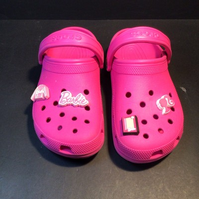 Crocs Electric Pink Clog Classic, Barbie Jibbitz, Box  display picture 1