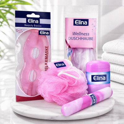 Elina Wellness & Beauty Set   Duschhaube, Relaxmaske & Badeaccessoires