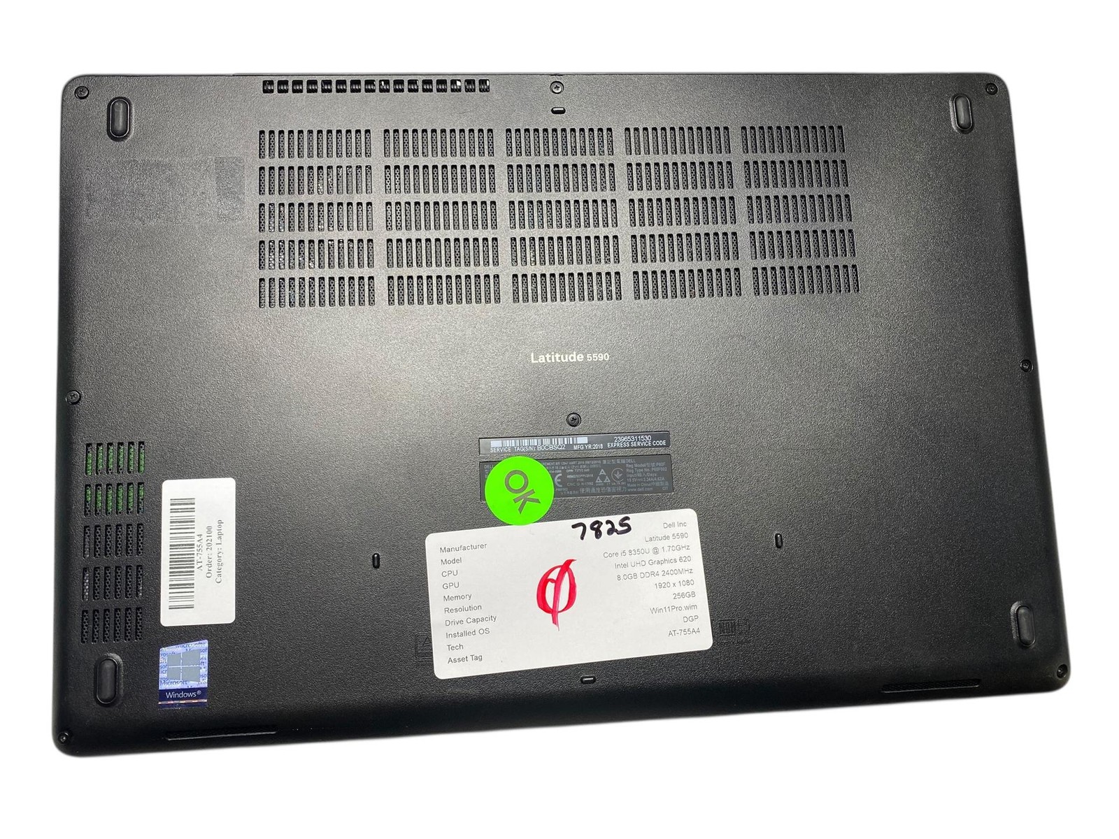 Dell Latitude 5590, 15.6-Inch Laptop, with : Intel Core i5-8350U, Windows 11 Pro