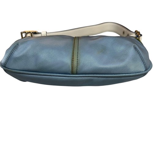 COACH One Shoulder Handbags small hobo blue rare Leather Used From Japan - Picture 6 of 12