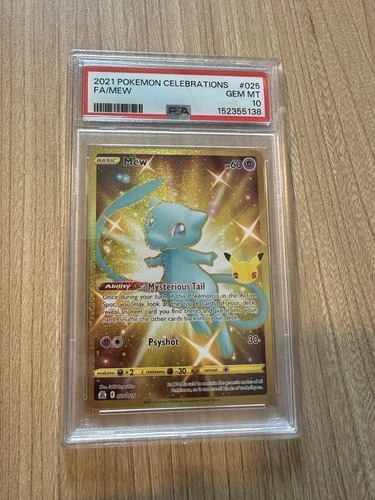 Mew 025/025 Celebrations 2021 Secret Rare Gold Pokémon PSA 10