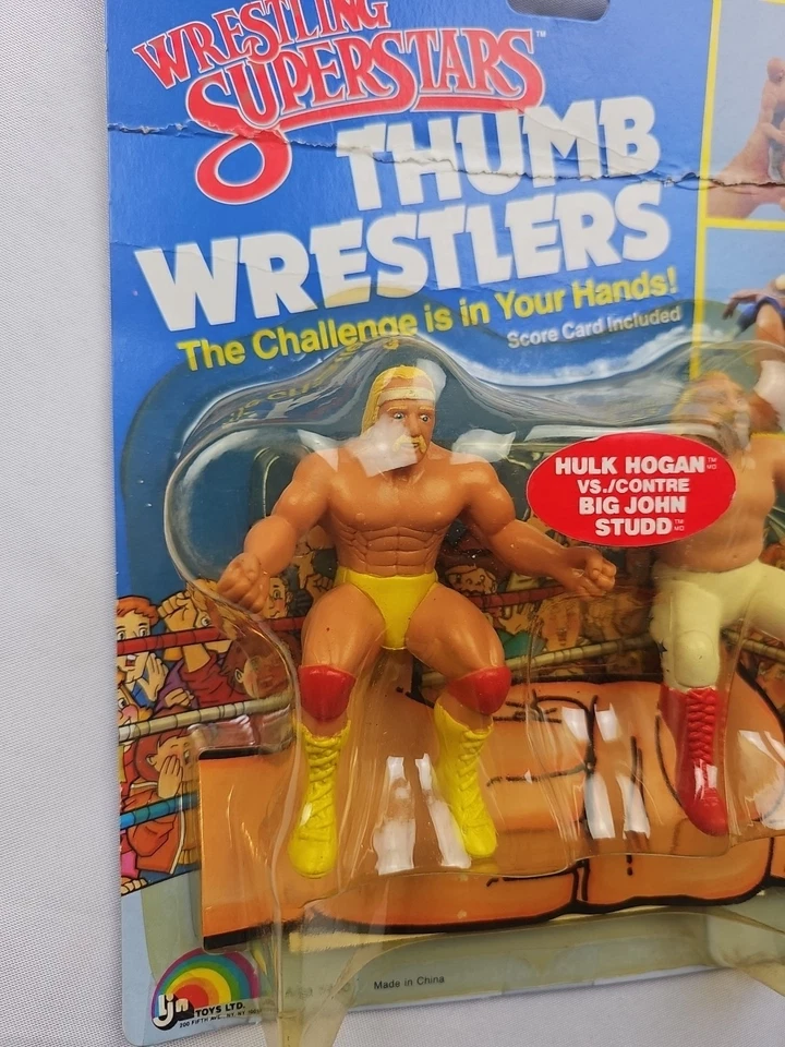 Hulk Hogan John Studd WWF Thumb Wrestling Super Stars 1985 de colección #5460 juguetes LJN Foto 3 de 4