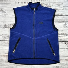 Vintage The North Face Fleece Vest Mens Large Blue Full Zip Pockets USA Made