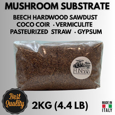 Substrato Premium Funghi 2kg (4.4lb) | Faggio + Coco Coir + Vermiculite