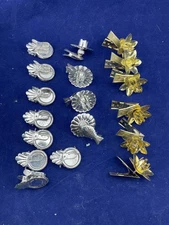 Six Vintage Xmas Tree Tin Clip-On Candle Holders, Old, Adjustable, Candle Grip