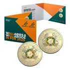 2025 Australian Wallabies & Wallaroos Rugby $2 Coloured Coin Set