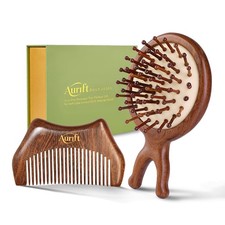 2PCS Mini Wooden Hair Brush & Comb Set, Head Scalp Massage Brush, Portable Tr...