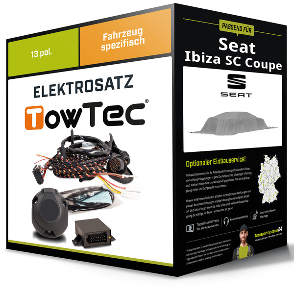 Elektrosatz 13-Pol Spezifisch für Seat Ibiza SC Coupe 06.2008-05.2015 NEU Towtec-image