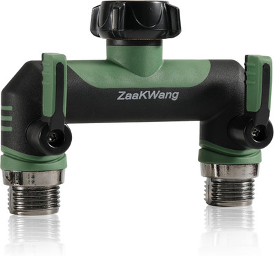 Full Flow Heavy Duty Two - Way Hose Splitter, Rugged Garden Faucet Adapter, Spou