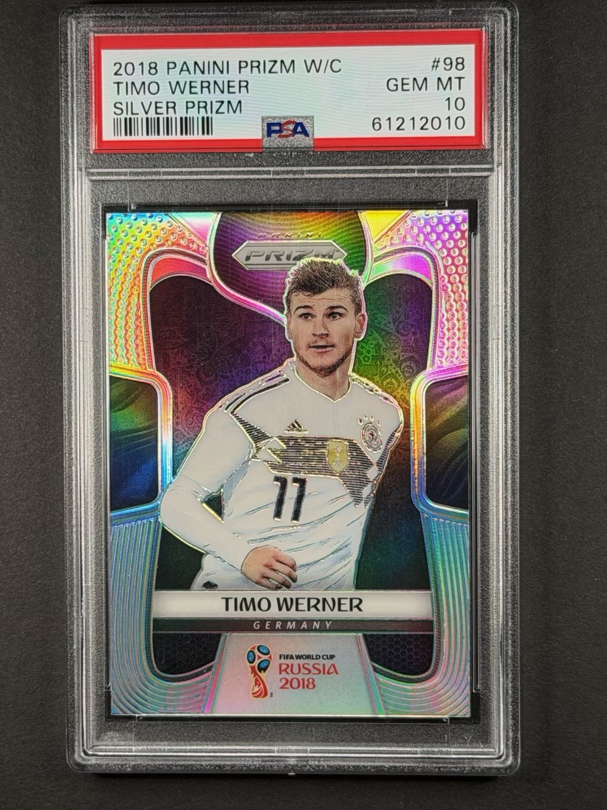 2018 Panini Prizm WC Timo Werner Silver Prizm #98 PSA 10 Gem Mint Germany